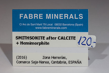 Smithsonite after Calcite with Hemimorphite