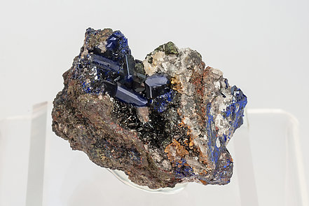 Azurite with Cerussite.