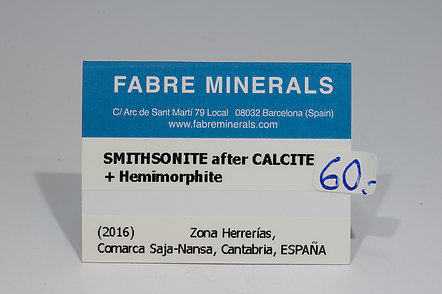 Smithsonite after Calcite with Hemimorphite