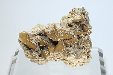 Smithsonite after Calcite with Hemimorphite. Front