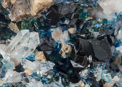 Lazulite with Quartz and Siderite. 