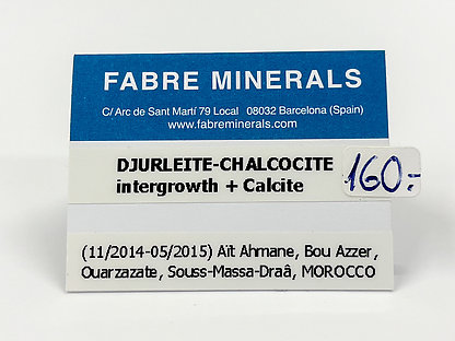 Djurleite-Chalcocite intergrowth on Calcite