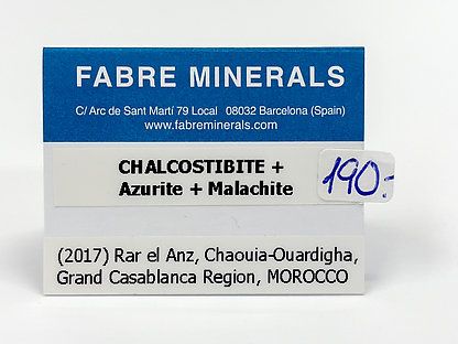 Chalcostibite with Azurite and Malachite