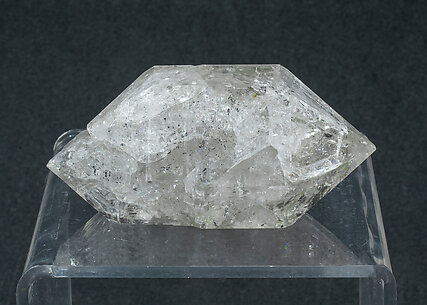 Quartz doubly terminated with inclusions. Front