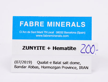 Zunyite with Hematite