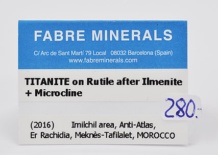 Titanite on Rutile after Ilmenite and with Microcline