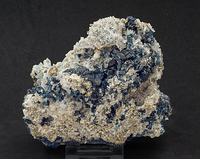 Lazulite with Augelite, Quartz and Siderite. 