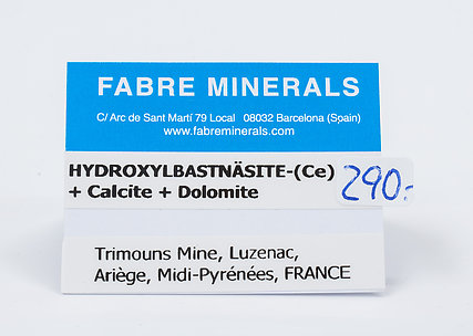 Hydroxylbastnsita-(Ce) con Calcita y Dolomita