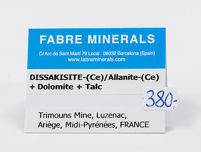 Dissakisite-(Ce)/Allanite-(Ce) with Dolomite and Talc