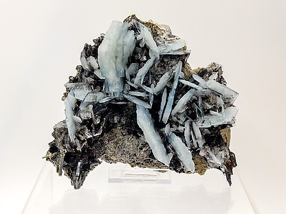 Baryte with Boulangerite (variety plumosite).