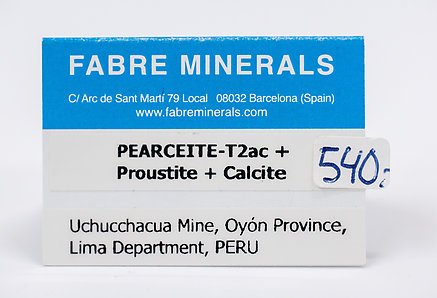 Pearceite-T2ac with Proustite and Calcite