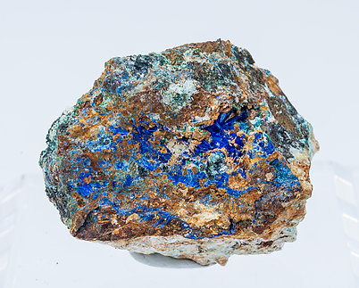 Linarite with Caledonite, Sphalerite and Calcite.