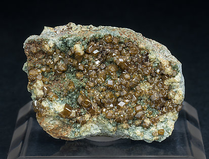 Andradite (variety topazolite) with Clinochlore.