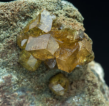 Andradite (variety topazolite) with Clinochlore. 