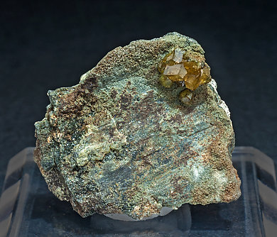 Andradite (variety topazolite) with Clinochlore.