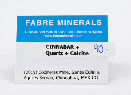 Cinnabar with Quartz and Calcite