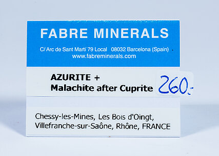 Azurite with Malachite after Cuprite