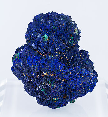 Azurite with Malachite after Cuprite. Front