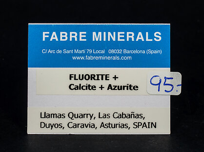 Fluorite with Calcite and Azurite