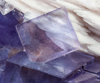 Fluorite with Baryte. Detail