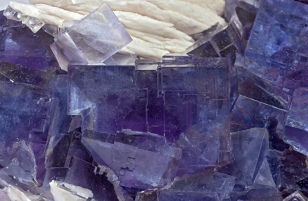 Fluorite with Baryte. Detail