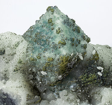 Fluorite with Quartz, Calcite and Pyrite.