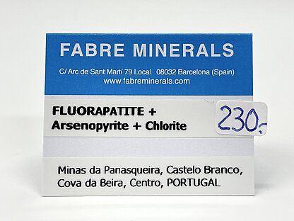Fluorapatito con Arsenopirita y Clorita. 