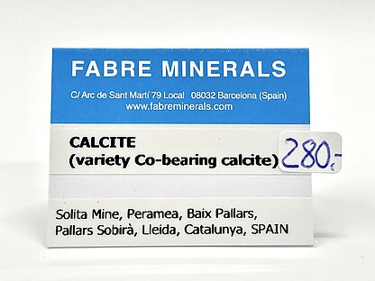 Calcite (variety Co-bearing calcite). 