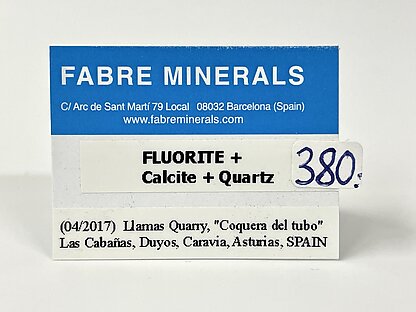 Fluorita con Calcita y Cuarzo