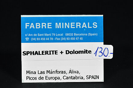 Sphalerite with Dolomite. 