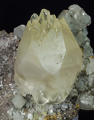 Calcite with Dolomite, Fluorite and Pyrite. 