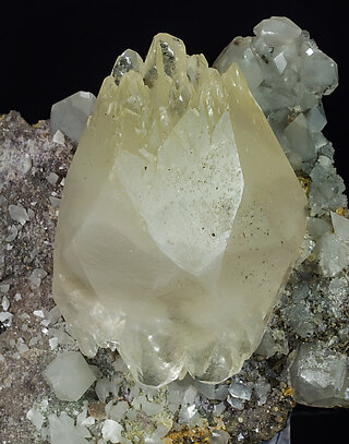 Calcite with Dolomite, Fluorite and Pyrite.