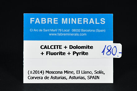 Calcite with Dolomite, Fluorite and Pyrite