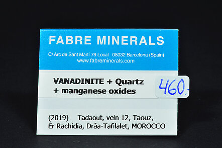 Vanadinite with Quartz and manganese oxides. 