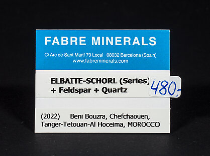 Elbaite-Schorl Series (variety rubellite) with Feldspar and Quartz