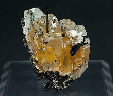 Beryl (variety goshenite) with Tourmaline (Group). 