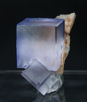 Fluorite with Calcite. Right top