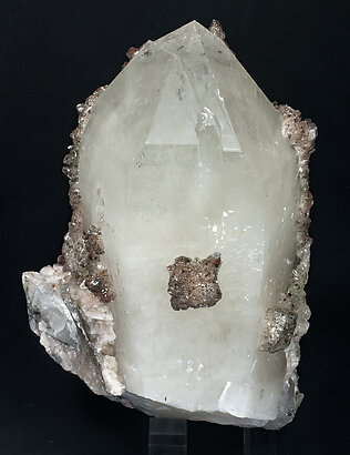 Quartz with Calcite and Pyrite inclusions. Front