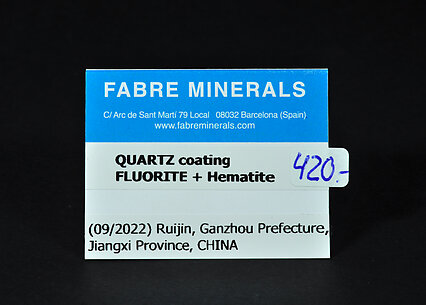 Quartz coating Fluorite with Hematite