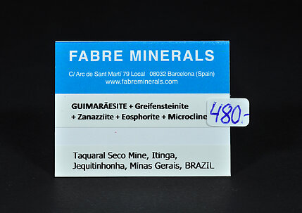 Guimaresite with Greifensteinite, Zanazziite, Eosphorite and Microcline