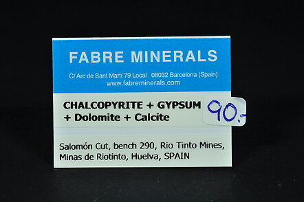 Chalcopyrite with Gypsum, Dolomite and Calcite