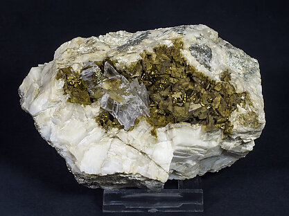 Chalcopyrite with Gypsum, Dolomite and Calcite.