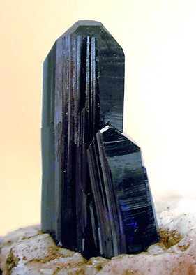 Azurite on Quartz. 