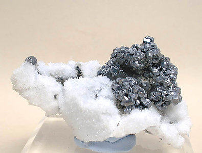 Stephanite with Calcite.