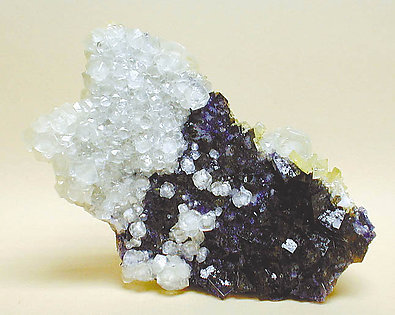 Fluorite with Baryte and Calcite.