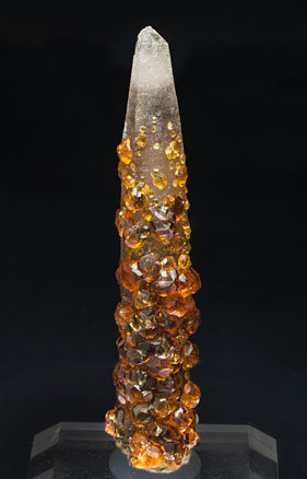 Spessartine with smoky Quartz.