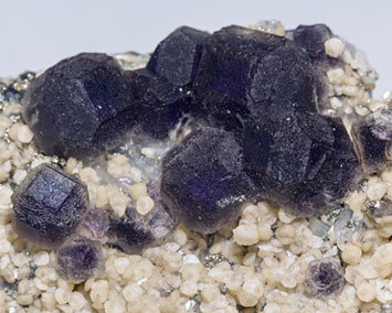 Fluorite with Siderite and Quartz. 