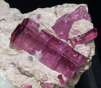 Elbaite (variety rubellite) with Albite. 