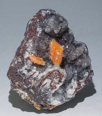 Wulfenite with Quartz. 