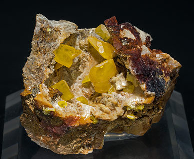 Wulfenite with Dolomite.